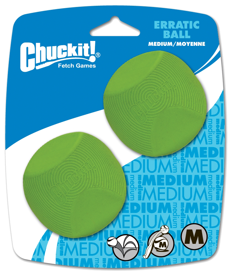 CHUCKIT ERRATIC BALL M 2P 2ST
