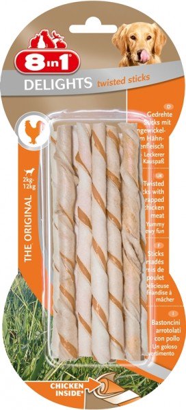 8IN1 DELIGHTS CHKN TWIST STICKS 10ST