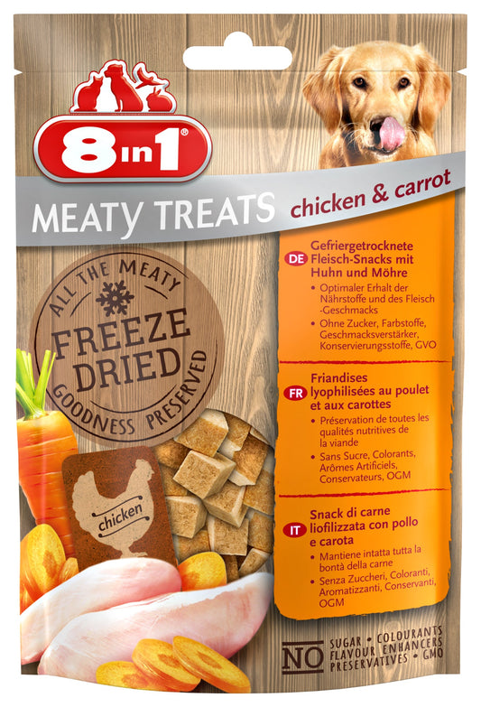 8IN1 MEATY TREATS CHICKEN/CARROT 50GR