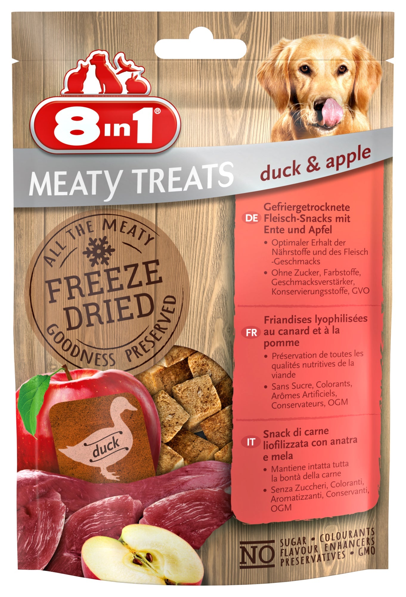 8IN1 MEATY TREATS DUCK/APPLE 50GR