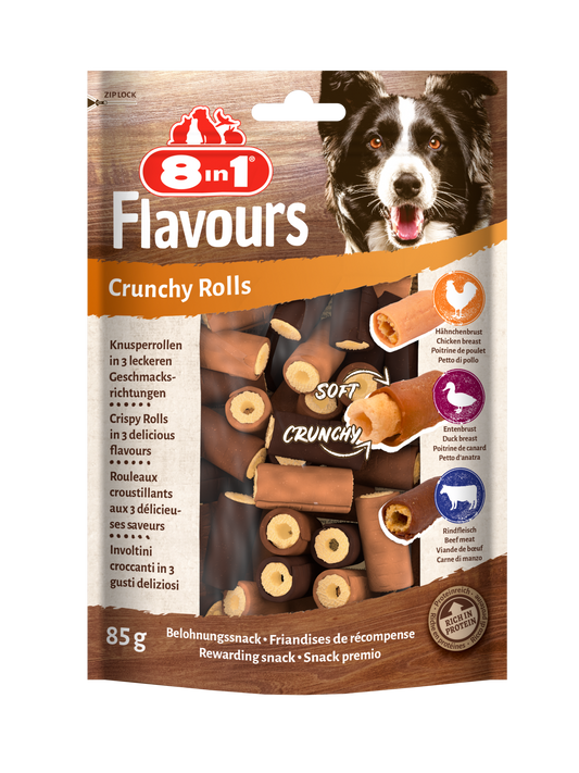 8IN1 FLAVOURS CRUNCHY ROLLS 85GR