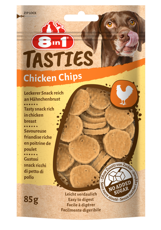 8IN1 TASTIES CHICKEN CHIPS 85GR