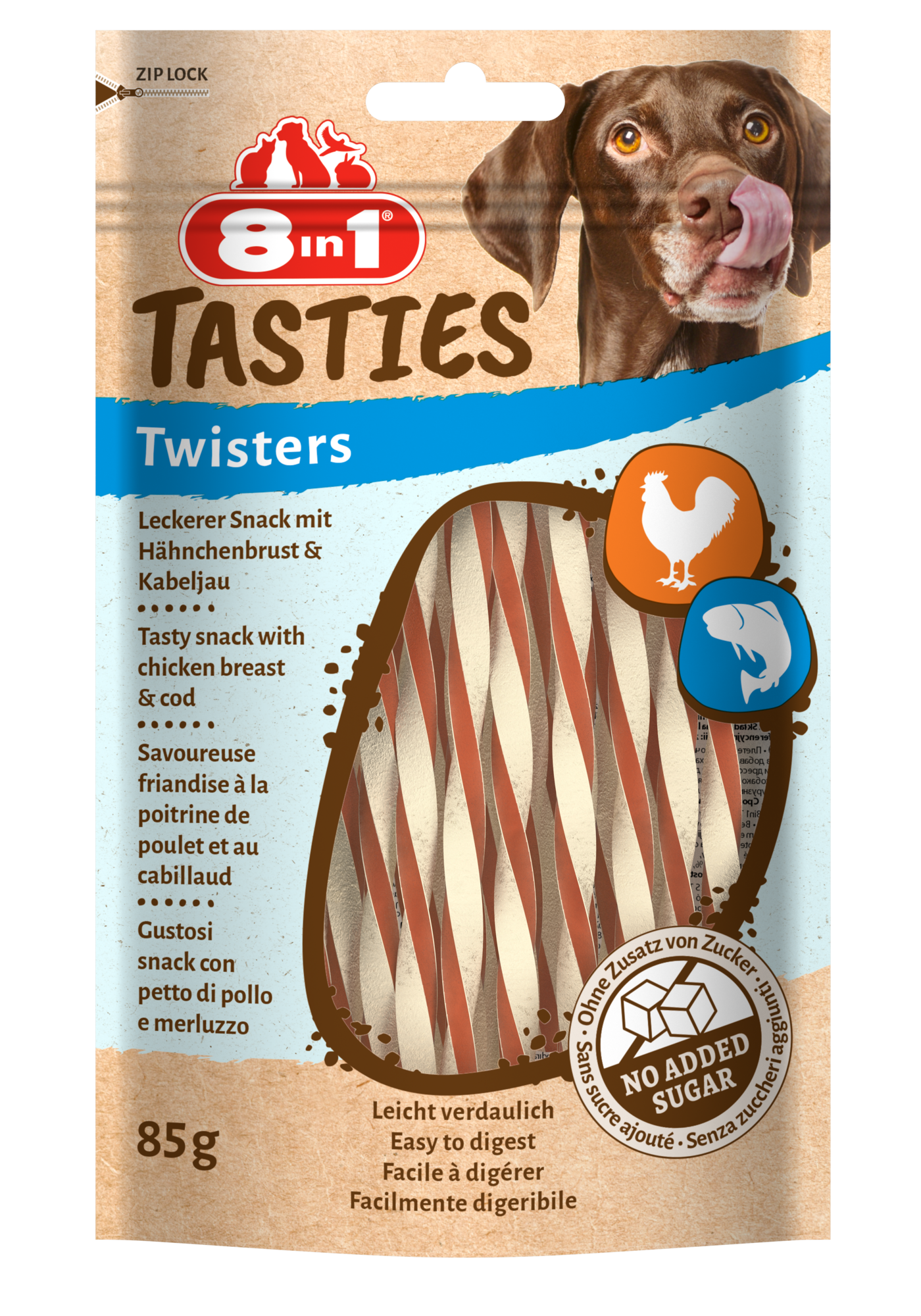 8IN1 TASTIES TWISTERS 85GR