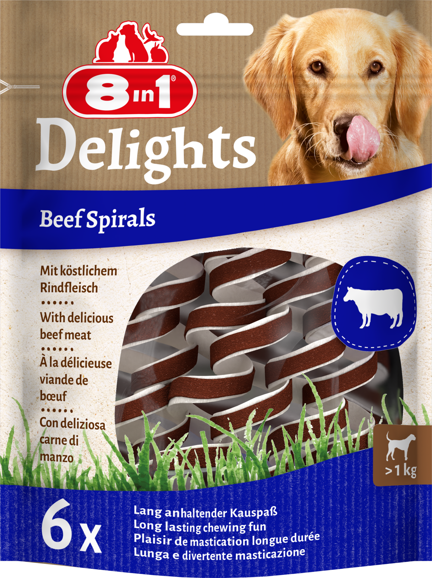 8IN1 DELIGHTS BEEF SPIRALS 6ST