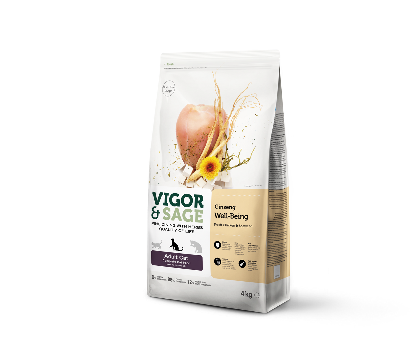 V&S CAT ADULT WELLBEING GINSENG 4KG