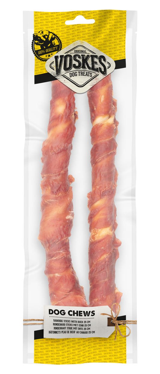 VOSKES STICK RUND/HUID/EEND 25CM 2ST