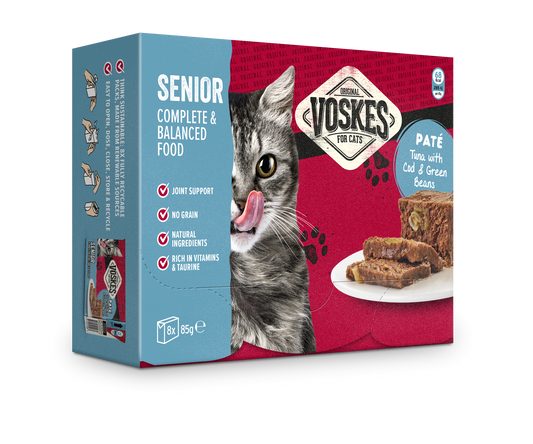 VOSKES PATÉ SENIOR TONIJN 8x85GR