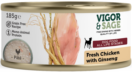 V&S DOG CHICKEN GINSENG 185GR