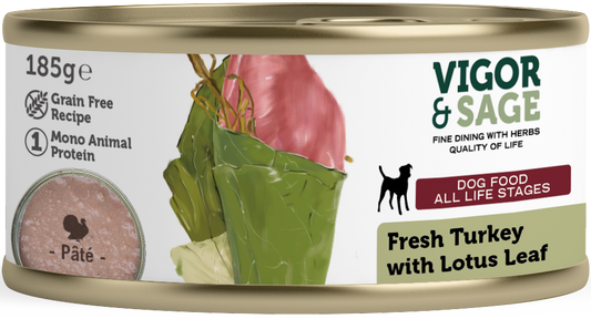 V&S DOG TURKEY LOTUS LEAF 185GR