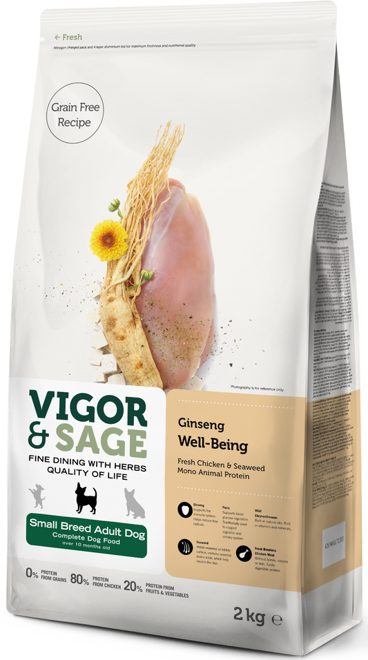 V&S DOG ADULT S WELLBNG GINSENG 2KG