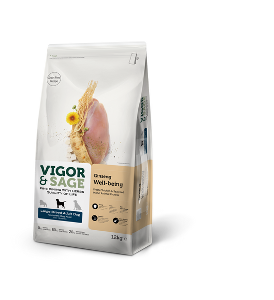 V&S DOG ADULT LRG WELLB GINSENG 12KG