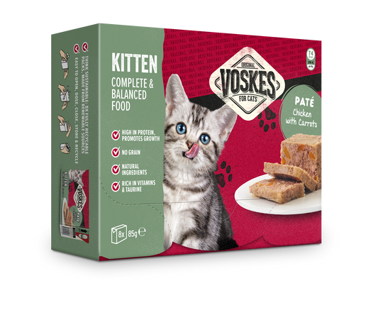 VOSKES PATÉ KITTEN KIP 8x85GR