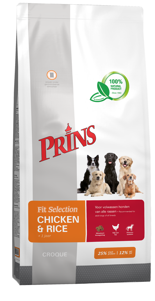 PRINS FS HOND KIP&RIJST 2KG